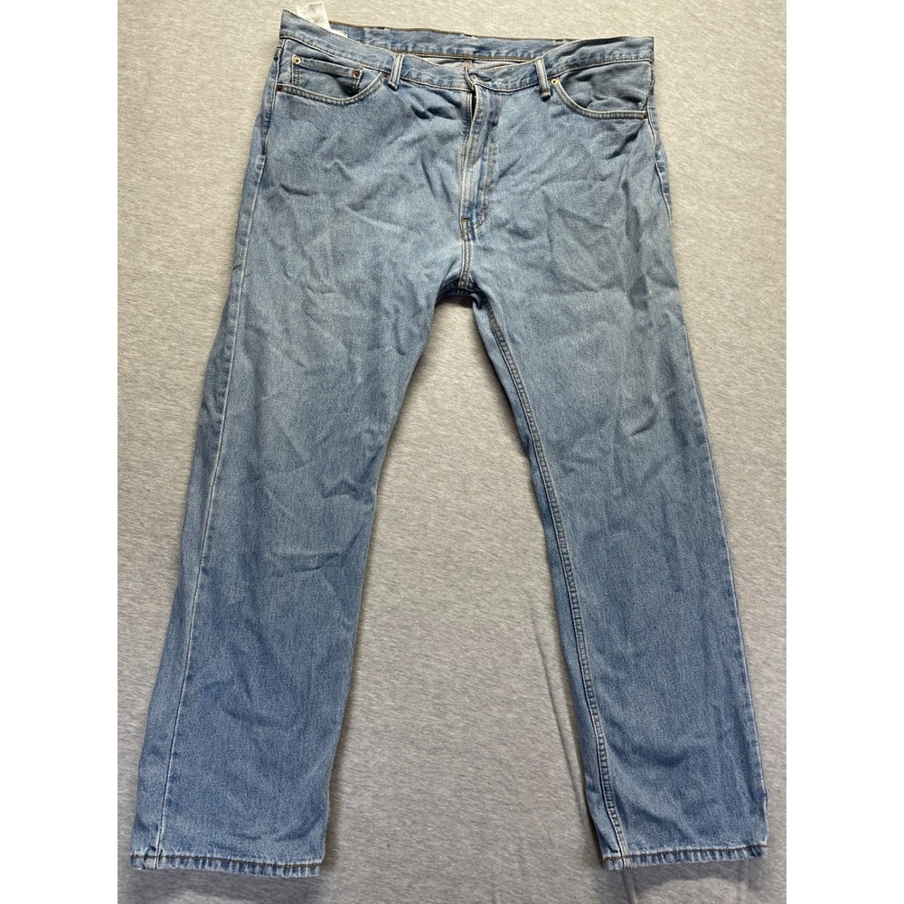Levis 505 Regular Fit Jeans Mens 42x32 (Fits 43x31) Blue Denim Cotton Mid Rise